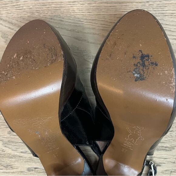 Marni Patent Leather Peep Toe Slingback Platform Heeled Sandals Women’s Size 7 - Picture 8 of 10